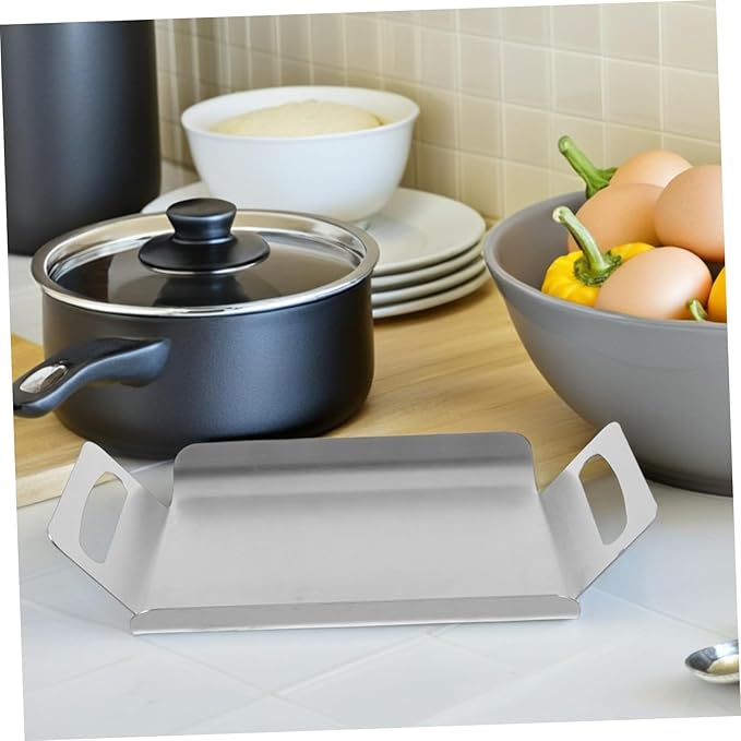 PRETYZOOM Silver Trays for Serving Stainless Steel Rectangular Dessert Tray Elegant Decor