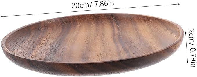 Cabilock Round Cake Tray Serving Platter Craftsmanship Dessert Dish for Tableware Storage Natural Wood Design for Snacks and Dishes