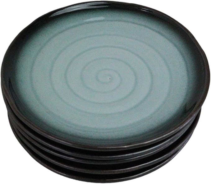 Ebros Gift Blue Sky Stars Artistic Seikai Porcelain Collection Dinnerware Serveware Kitchenware Set Asian Japanese Dining Restaurant Supply (Pack Of 5 Round Dinner Plates 8.75" D)