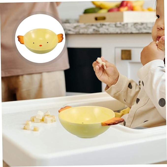 Zerodeko Ceramic Plate with Adorable Cartoon Design Multi Functional Snack Serving Platter Chicken Shape Dish for Home School and Outdoor Treats