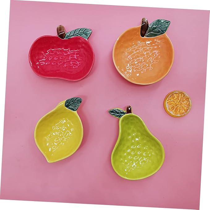 Sosoport Creative Ceramic Fruit Shaped Sauce Dish Condiment Container for Dipping Sauce Vinegar and Seasoning Unique Appetizer Plate for Sushi and Salads