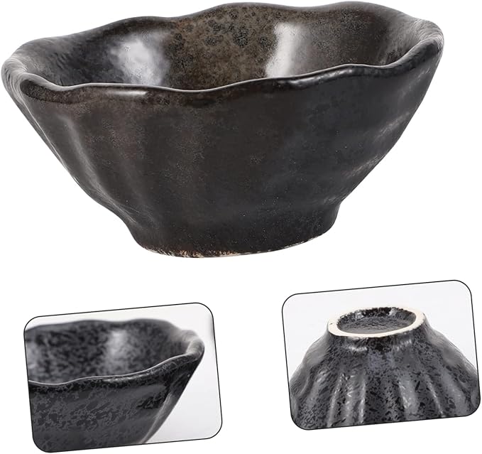 PRETYZOOM Unique Japanese Style Irregular Ceramic Plate Appetizer Serving Dish for Sauces and Seasonings Food-Grade Dishwasher Safe for Restaurants and Home Use