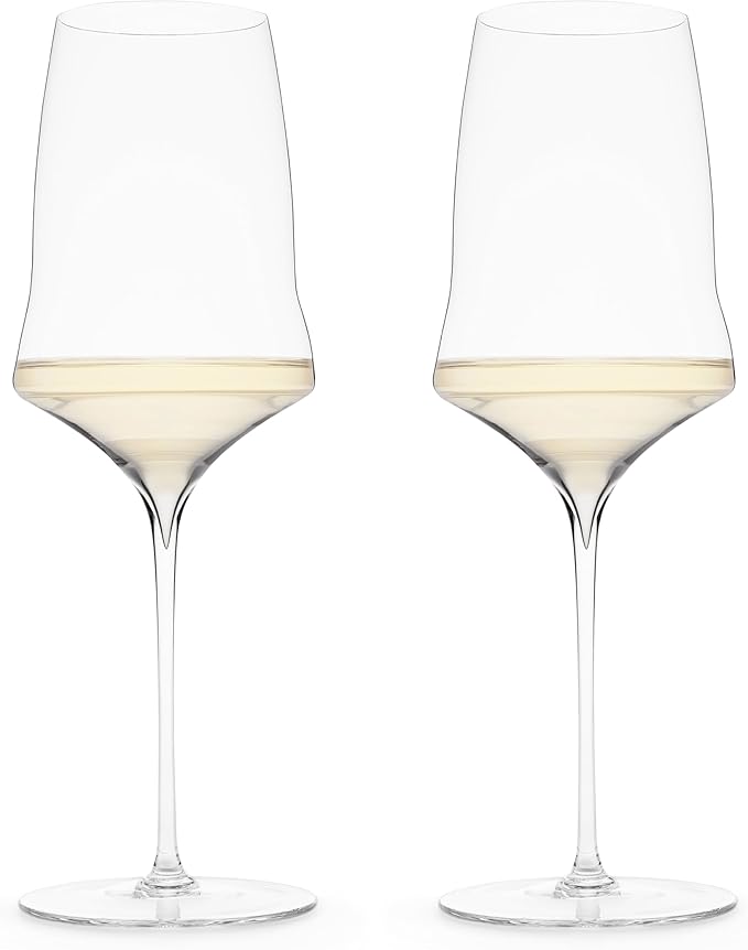 Josephinenhütte® JOSEPHINE N° 1 White Wine Glasses [THE GLASS FOR CONNOISSEURS] – handcrafted & mouth-blown – set of 2 for white wine and rosé – functional design for intense aroma
