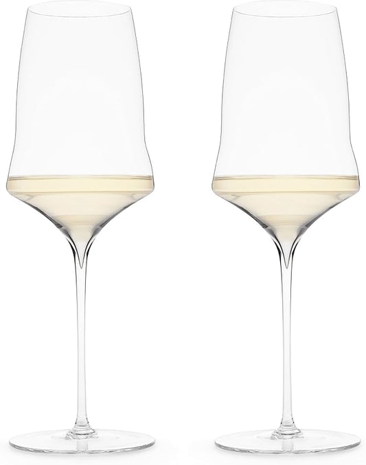Josephinenhütte® JOSEPHINE N° 1 White Wine Glasses [THE GLASS FOR CONNOISSEURS] – handcrafted & mouth-blown – set of 2 for white wine and rosé – functional design for intense aroma