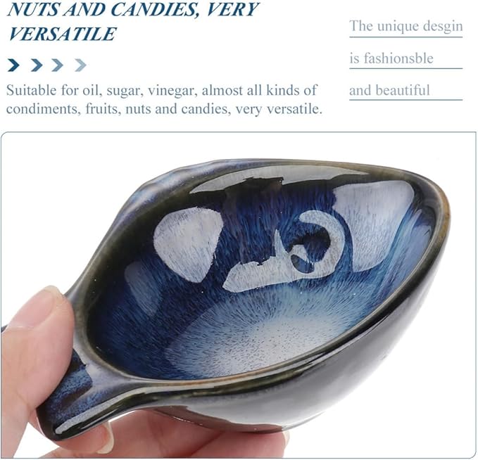 Alipis 2pcs Fish Style Ceramic Sauce Dishes Small Appetizer Plates for Condiments Vinegar and Dipping Sauces for Snacks and Desserts for Home Use