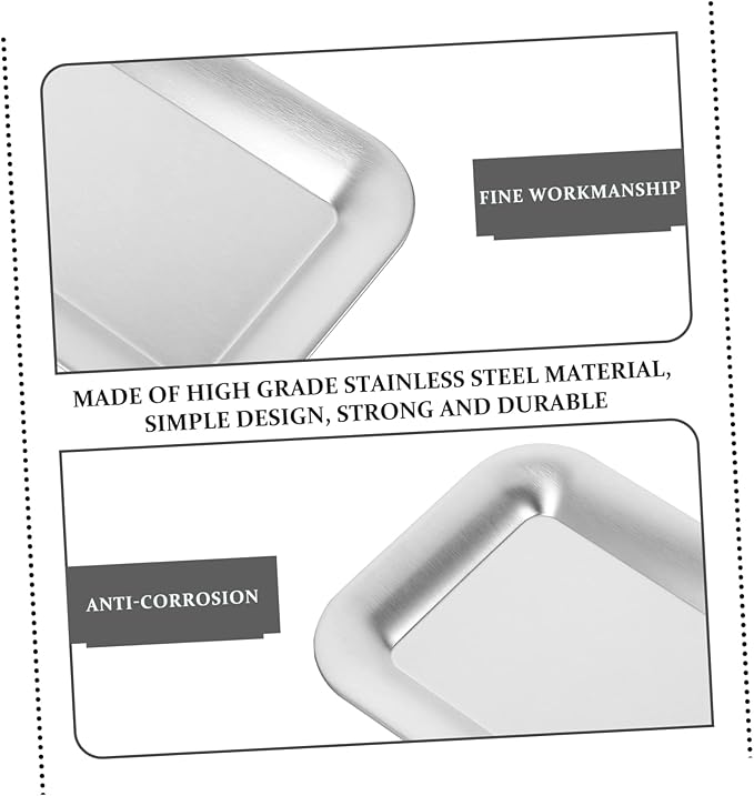 PRETYZOOM Stainless Steel Dessert Tray Cake Serving Plate Microwave Safe Dinnerware