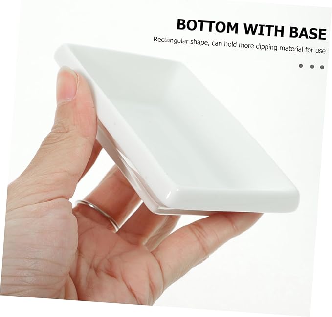 BESTYASH 6 Pcs Snack Dish Seasoning Dish White Tray Mini Seasoning Dishes Condiment Dishes Soy Sauce Dish Appetizer Plates Platter 、 Rectangular Dipping Dish Sauce Dishes Serving re-usable