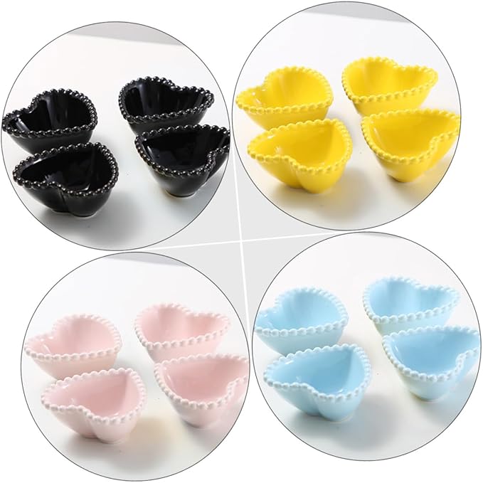 4pcs Candy Dish for Desk Creative Sauce Plate Small Simple Styled Dish Dishwasher Safe Ceramic Plates Random Color