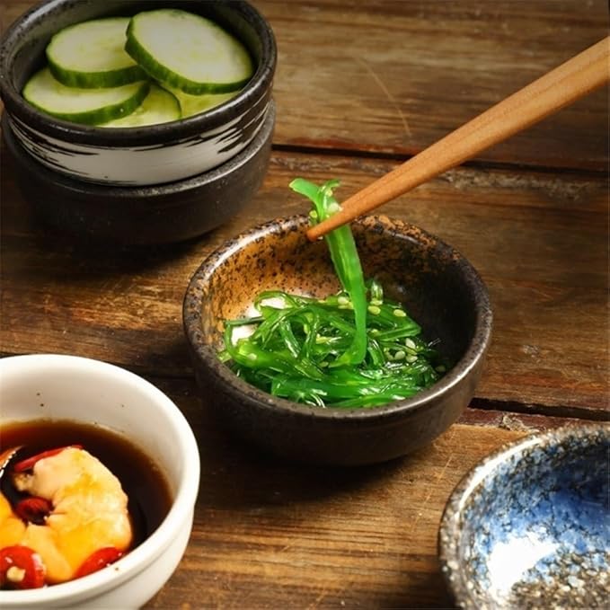 Appetizer Plates Ceramic Dipping Bowls, Small Side Dishes for Dips Appetizer Snacks Condiments for Condiment