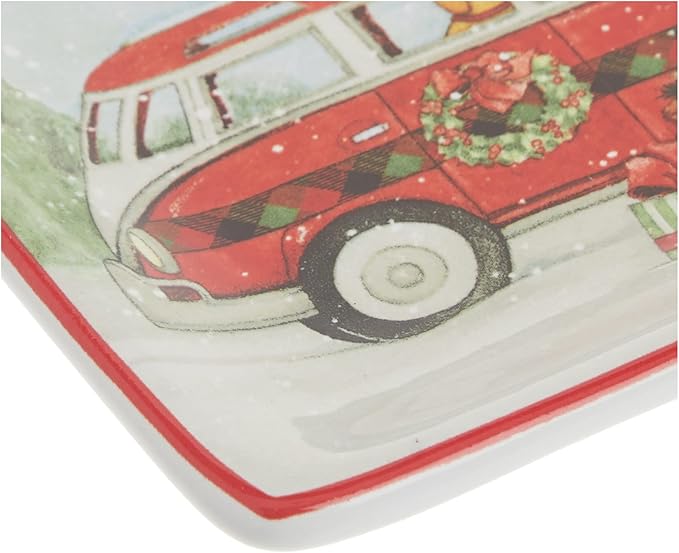 Home for Christmas 6" Canape Plate, Set of 4 Assorted Designs