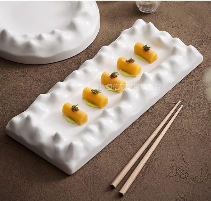 Appetizer Plates Ceramic Dinner Plate Creative Soup Plate Dessert Plate Pasta Sushi Plate Restaurant Cheap Plates(A)