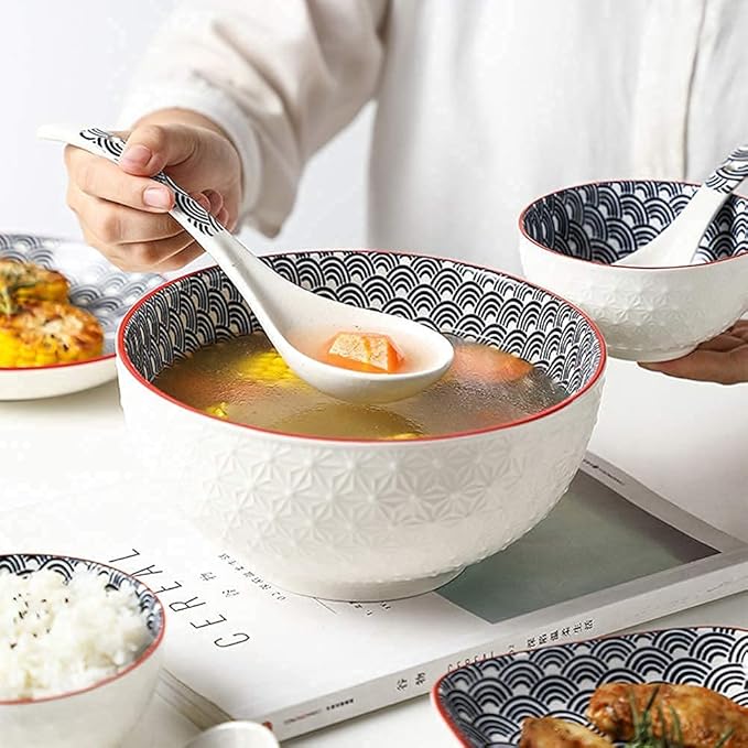 Plates Bowl Ceramic Dinnerware Set, 43 Piece for Party, Porcelain Combination Tableware Set