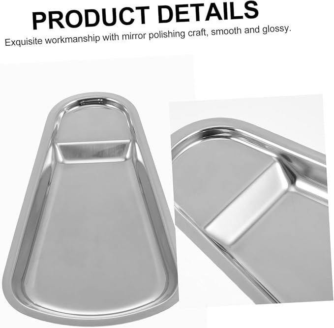 Homoyoyo 1Pc Stainless Steel Multi Functional Serving Tray Buffet Plate for Snacks Dishes Food Dish with