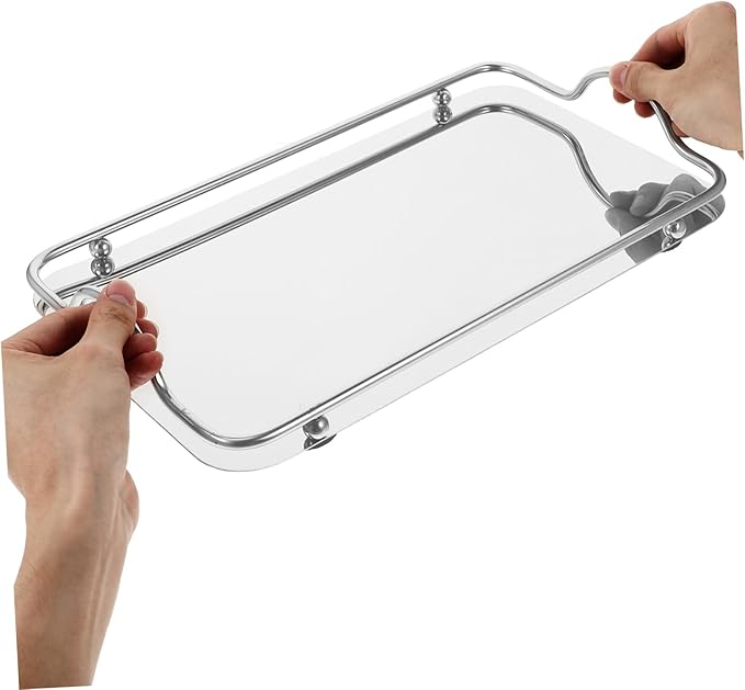 Sturdy Handles Modern Design Stainless Steel Serving Trays Decorative Food Serving Trays