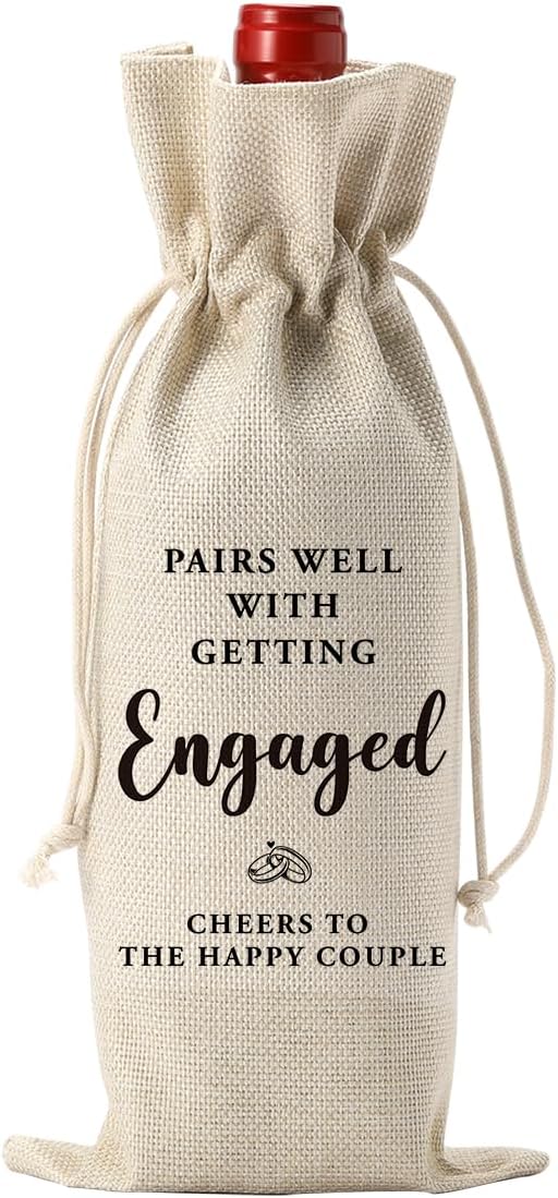 Engagement Gifts for Couples Wedding Gift for Mr and Mrs Engagement Party Decorations Gifts for Engaged Couple Engaged Wine Bag