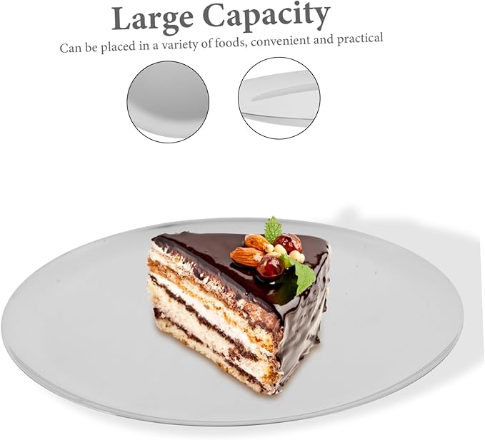 Stainless Steel Round Serving Tray Large Capacity Food Plate for Meat Snacks Fruits and Vegetables Versatile Platter for Home Dining and Buffet Use