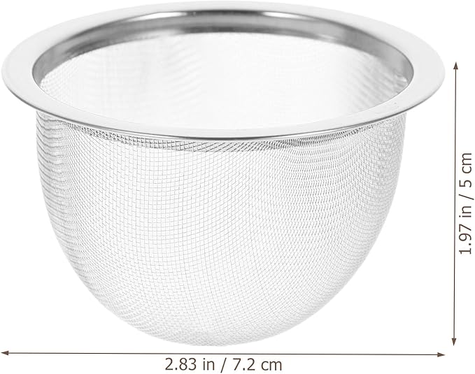 Yardwe Stainless Steel Tea Strainer Basket 2.8 Inch Mesh Infuser Insert for Loose Leaf Tea Brewing Replacement Teapot Filter