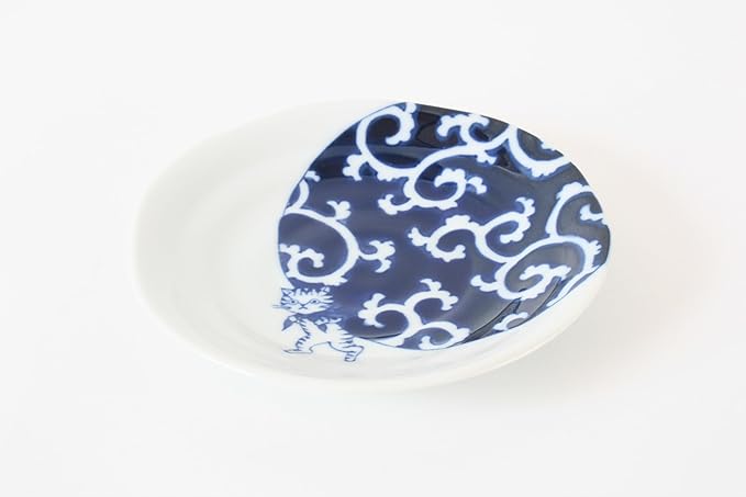 Mino ware Japanese Ceramics Pair Round Plate Japanese Cat (set of two) made in Japan GBS218 (Medium Flat, Furoshiki)