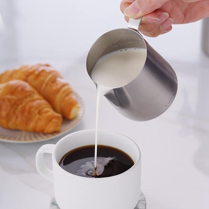 Easyworkz Stainless Steel Sugar bowl and Creamer Set, with Spoon and Anti-Drip Spout, Stackable Design, Brushed Silver