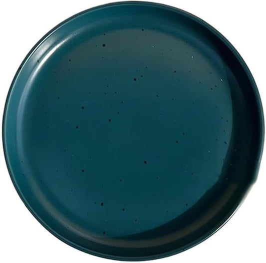Dinnerware Plates Ink Dot Pattern Dining Plate Simple Ceramic Dining Plate Household Kitchen Restaurant Round Plate Vintage Dessert Fruit Tray Smooth Dinner Plate(C)
