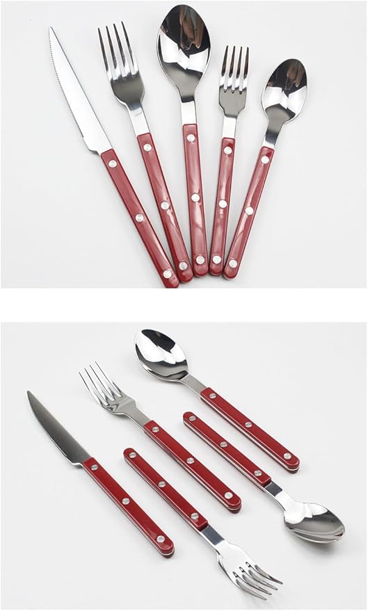 Stainless Steel Flatware serving set,Home Kitchen Eating Tableware Set,Dishwasher Safe,For Home Kitchen Restaurant Hote 5/20/30/40 Pieces Household Steak Cutlery Set Stainless Steel Cutlery Knife, For