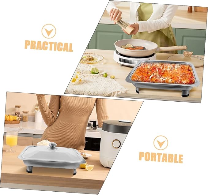 Alipis 430g Versatile Stainless Steel Serving Tray Legs Lunch Tray for Buffet Foods Holder