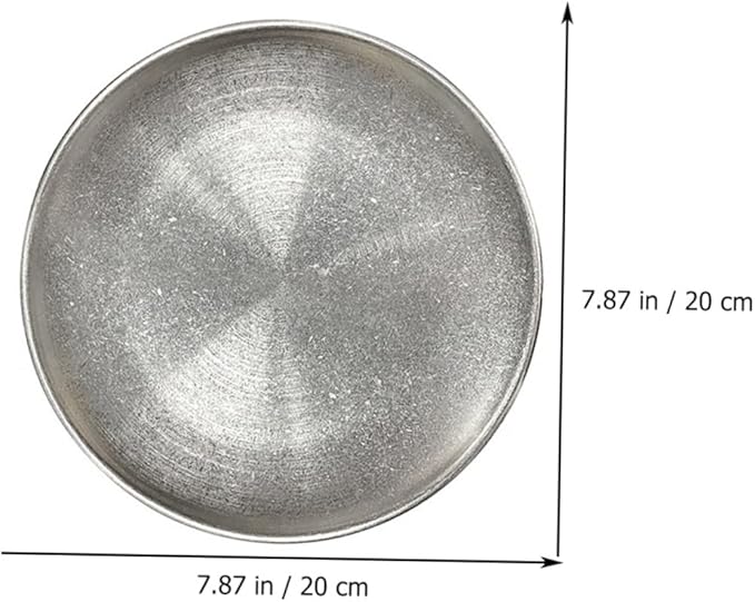 Mobestech Stainless Steel Old Style Bbq Plate Serving Tray for Steak Fruits Snacks