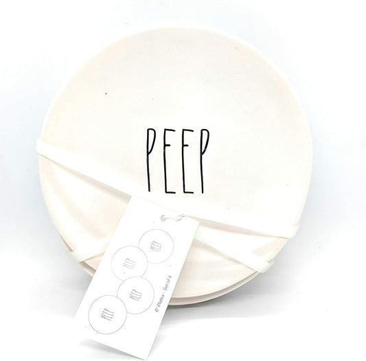 Rae Dunn by Magenta"PEEP" Ceramic in Large Letters LL 6 inch round appetizer decorat by Magenta"PEEP" Ceramic in Large Letters LL 6 inch round appetizer decorative snack dessert Accent Plate