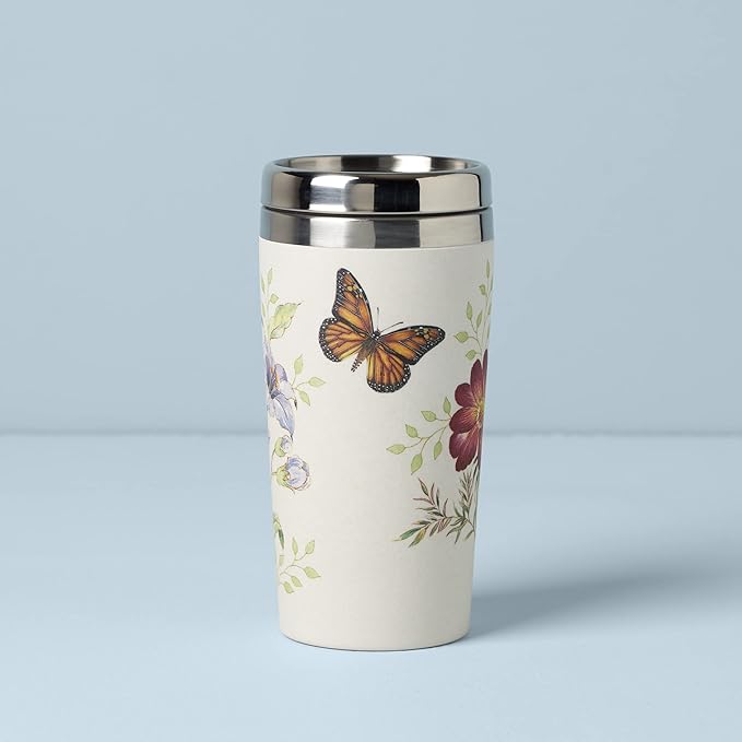 Lenox Butterfly Meadow Bamboo Travel Mug, 1.25