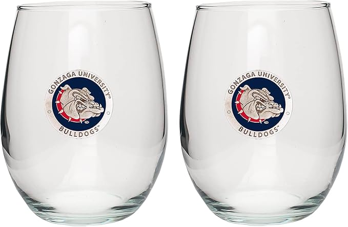 Heritage Pewter Gonzaga Stemless Glass Goblets – Set of 2 | 15 OZ Goblet Wine Glasses | Expertly Crafted Pewter Glass