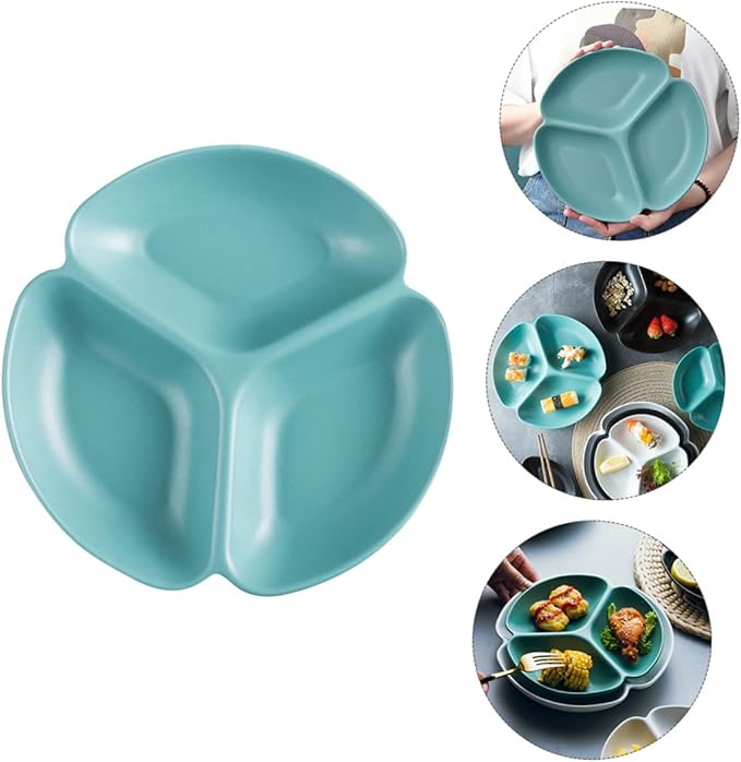 Gatuida Ceramic Fruit Divided Plate Irregular Design Appetizer Serving Platter Snack Storage Tray for Parties Stylish Food Presentation for Entertaining