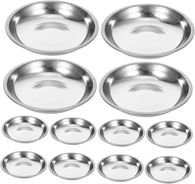 12pcs Stainless Steel Dipping Sauce Cups Round Prep Bowls for Condiments Bowls for Appetizers Soups and Side Dishes for Home and Restaurant Use