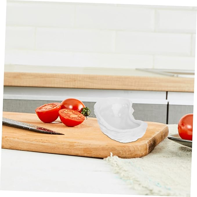 Creative Ceramic Sauce Dish Unique Condiment Tray Elegant Design Pure White Dipping Plate for Appetizers Home Use and Entertaining