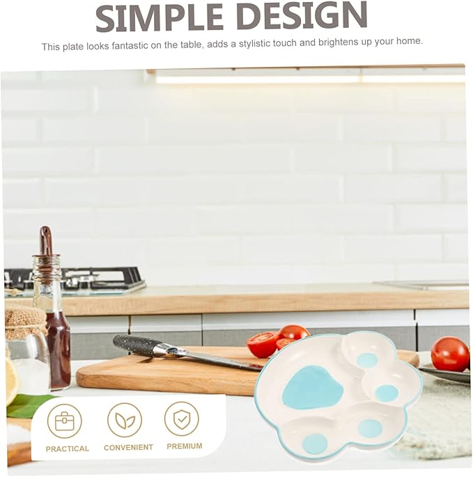 Mobestech Boys and Girls Dinnerware Creative Ceramic Plate Fruit Plate Easy Clean for Snacks and Meals