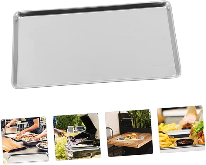 IMIKEYA Stainless Steel Rice Noodle Dish Fruit Snacks for Kids Baking Tray Stainless Steel Baking Pan Pizza Tools Cake Afternoon Tea Tray Fruit Pies Bread Pan Banquet Rectangle