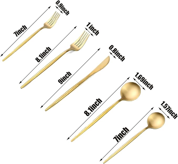 80-Piece Food Grade Gold Silverware Set, Luxury Flatware Set for 16 - Premium Stainless Steel Cutlery Set with Spoons Forks Knives, Shiny Gold Polished Kitchen Utensils for Home Restaurant Hotel