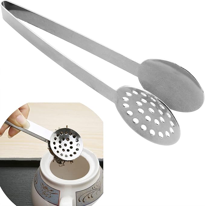 Teabag Squeezer 2PCS Stainless Steel Tea Bag Tongs Strainer Round Teabag Holder Gadget