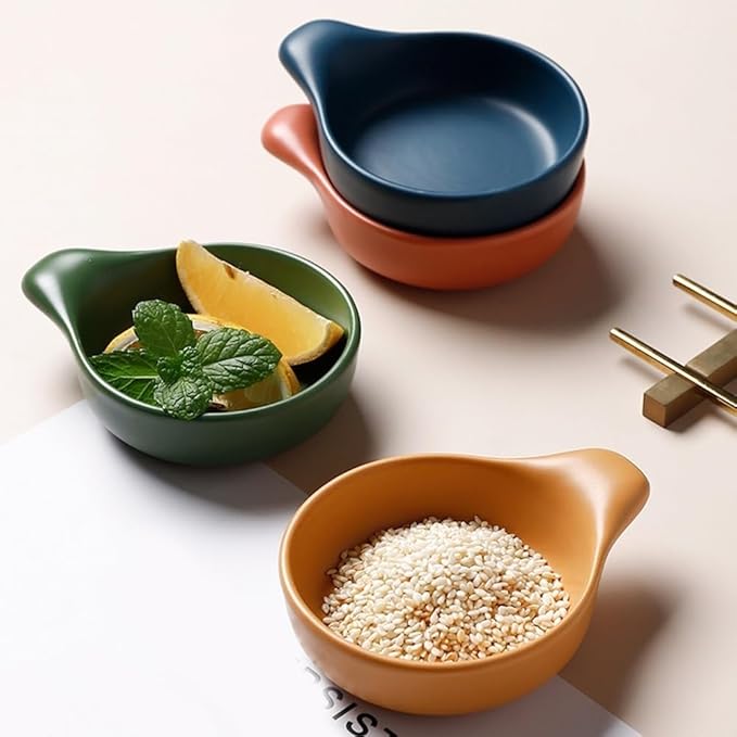 Dessert Plates Savory Dishes Dipping Sauce Plate Ceramic Dishes Appetizer Small Sauce Soy Sauce Vinegar Seasoning Dipping Dish Appetizer Plates Snack Tray(B)