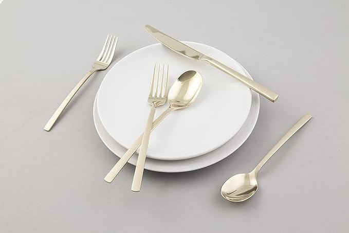 Cambridge Silversmiths Beacon Champagne Sand Mirror 20-Piece Flatware Set, Service for 4
