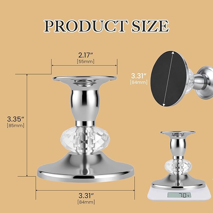 Candlestick Holders Taper Candle Holders, Candle Stick Candle Holder for Table Centerpiece, Wedding Reception, Festive Christmas Mantel Decoration or Home Decor(Silver, 6 Sets(12 Pcs))