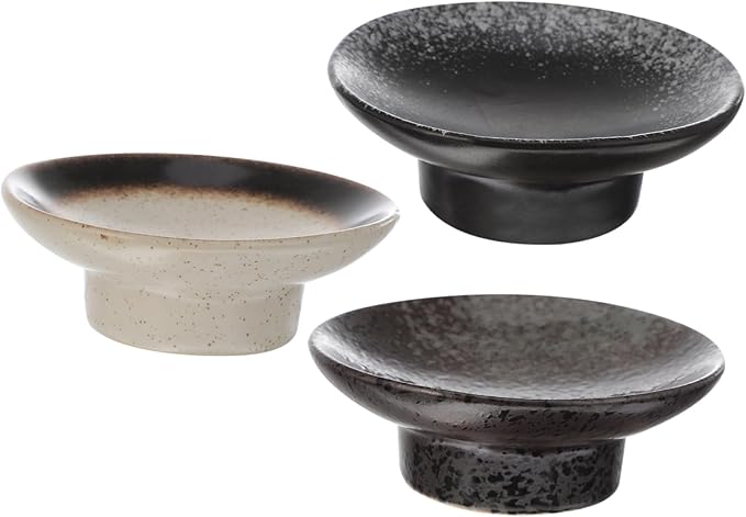 3pcs Ceramic Sauce Dish Japanese Style Appetizer Plates for Dipping Condiment Storage and Seasoning for Home and Restaurant Use Easy to Clean and Maintain