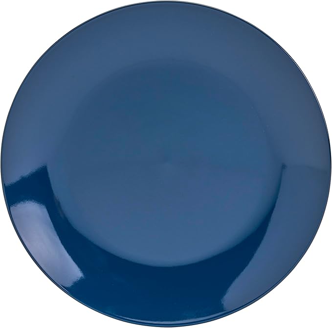 Tabletops Gallery 12-Piece Isabella Patterned Ceramic Dinnerware Set of Kitchen Dishes, Dinner Plates, Cereal Bowls, Service for 4, Blue