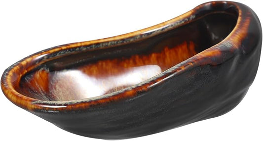 Luxshiny Ceramic Oyster Plate Small Serving Dish for Appetizers Tray for Entertaining