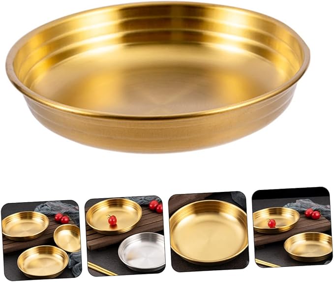 PRETYZOOM Korean Kimchi Seasoning Dish Flat Bottom Appetizer Plate with Stable Base Smooth Surface Easy to Clean Porcelain Condiment Serving Bowl for Restaurant Kitchen