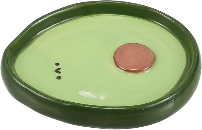 Creative Avocado-shaped Ceramic Snack Plate 4-inch Hand-painted Fruit Appetizer Dish for Dining and Dipping Sauces