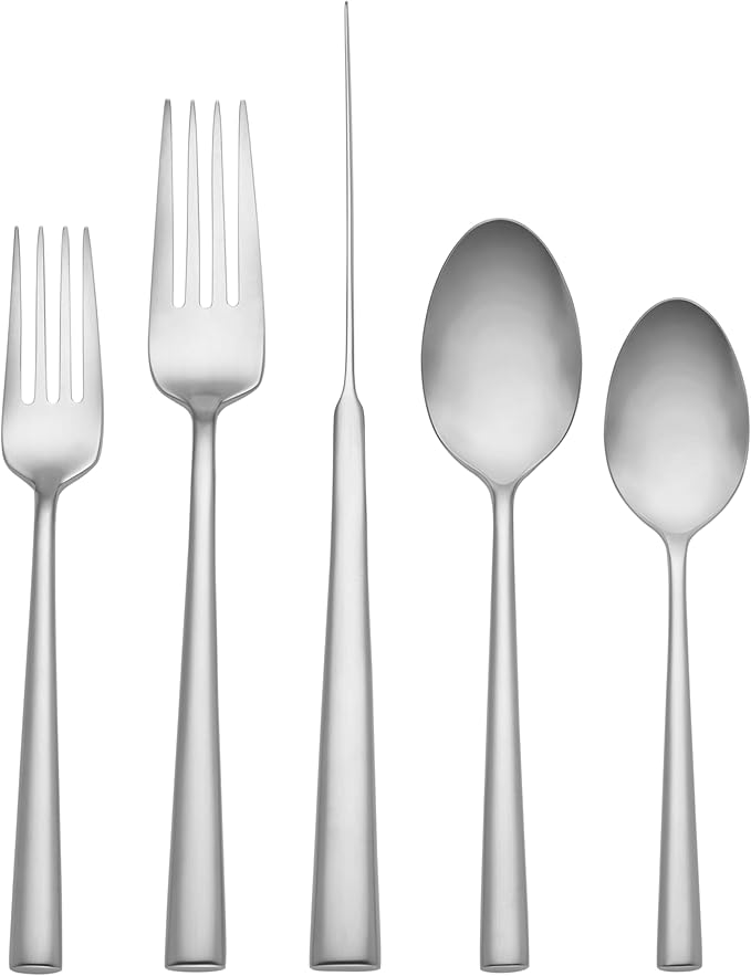 Kate Spade New York Malmo Satin 5-Piece Flatware Place Setting, 1.05 LB, Metallic