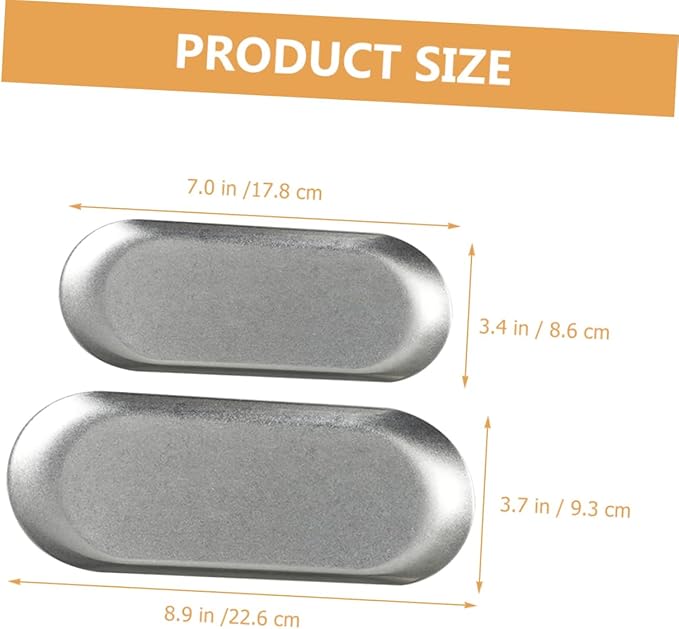 Stainless Steel Dinner Plate Divided Serving Platter Silver Trays for Serving Vintage Gold Tray Metal Plates for Eating