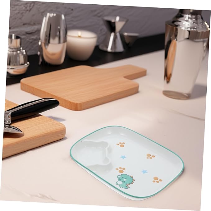 1pc Ceramic Divided Serving Plate Dip Compartment Functional Food Dish for Dumplings Sushi and Appetizers Home Tableware for Entertaining and Everyday Use