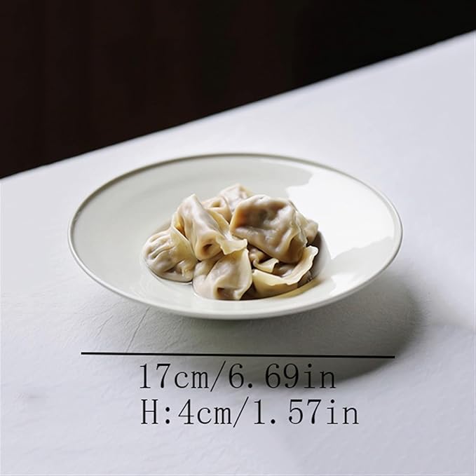SONGCHAO Party Supplies Dinner Plate Ceramic Tableware Home Kitchen Restaurant Breakfast Plate Fruit Plate Salad Plate Dessert Plate Party Plates (Color : A, Size : Medium)