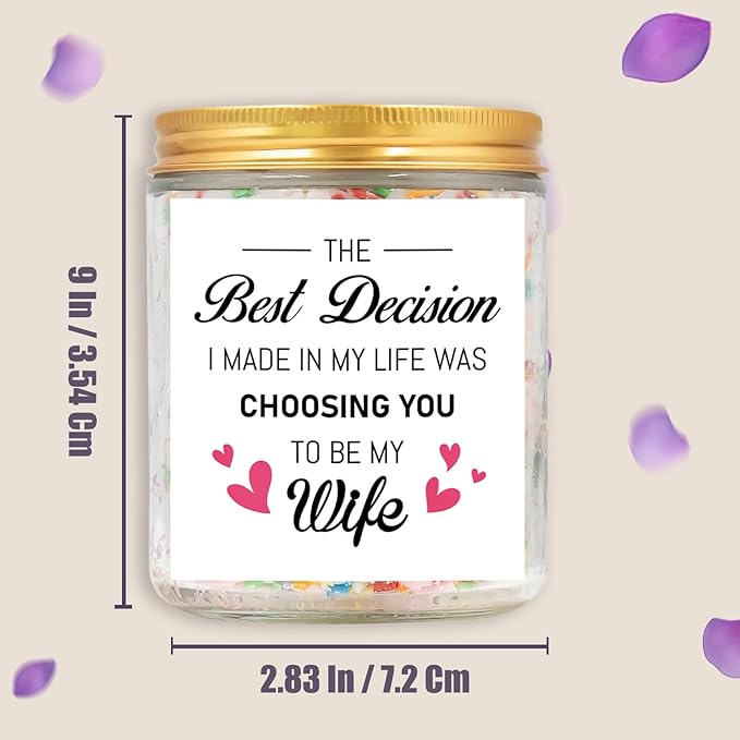Wedding Gift for Wife from Husband, to My Wife Candle, Bride to Be Gifts for Women, Birthday Gift for Wife, I Love You Gifts for Her, Anniversary Present for Wifes, Lavender Scented